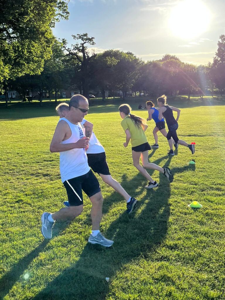 Runners doing Bleep Test